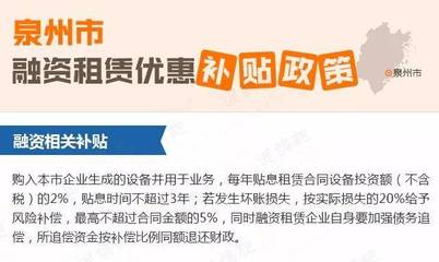 各地对融资租赁公司优惠政策及税收补贴大全